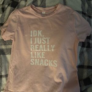 H&M Light Pink Kids Tee with Snack Print